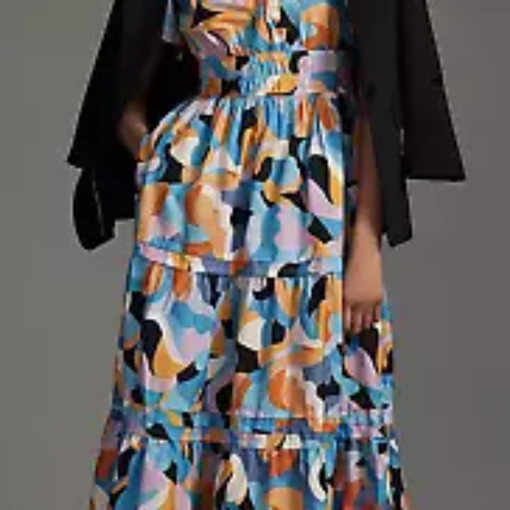Anthropologie Somerset Maxi Dress - Orange Motif - Picture 5 of 6